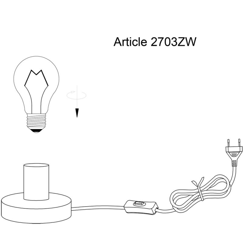 Tafellamp Minimalics 2703ZW Zwart met E27 fitting - Afbeelding 10