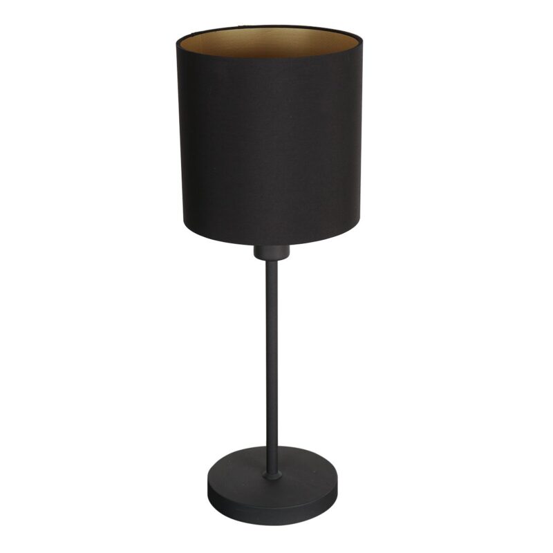 Tafellamp Noor 1563ZW Zwart met goud en een E27 fitting - Afbeelding 11