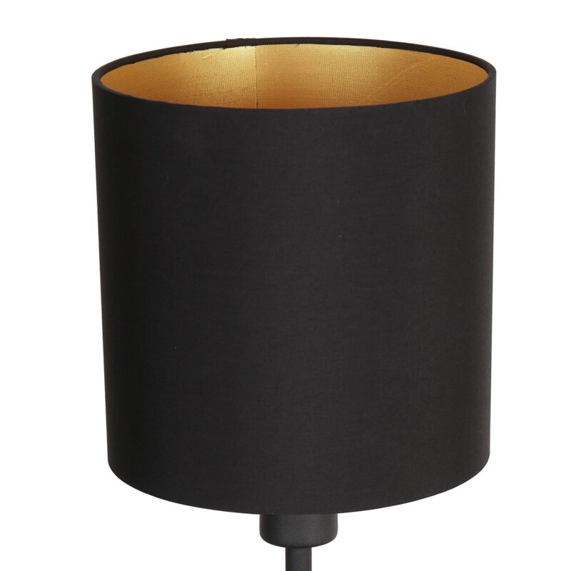 Tafellamp Noor 1563ZW Zwart met goud en een E27 fitting - Afbeelding 3