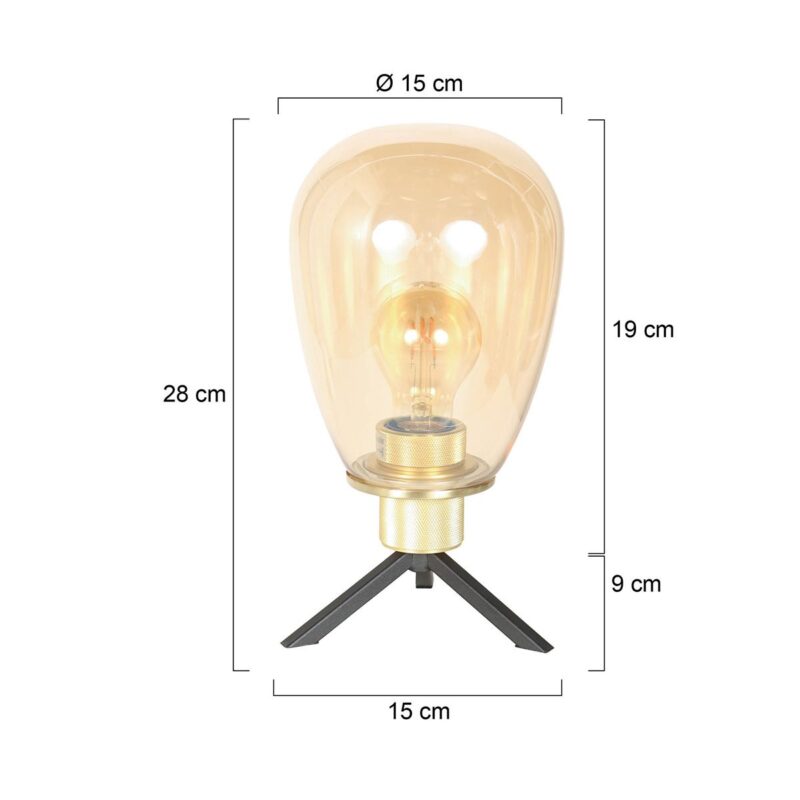 Tafellamp Reflexion 2682ME Messing 28cm hoog E27 fitting - Afbeelding 6