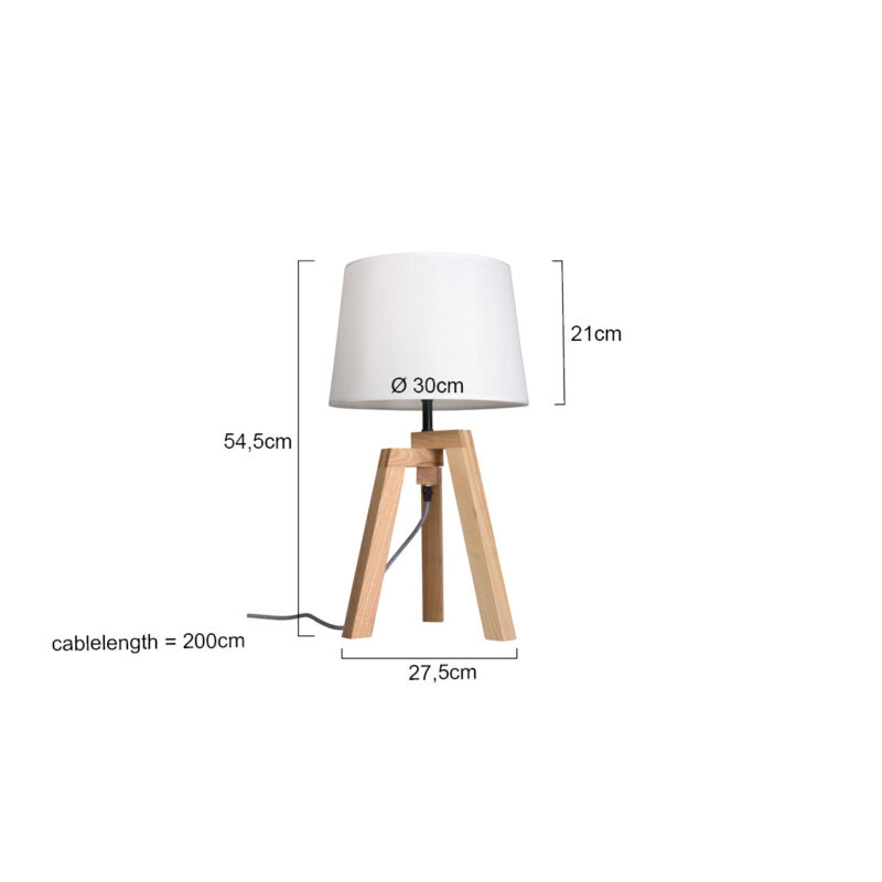 Tafellamp Sabi 7662BE driepoot met E27 fitting - Afbeelding 8