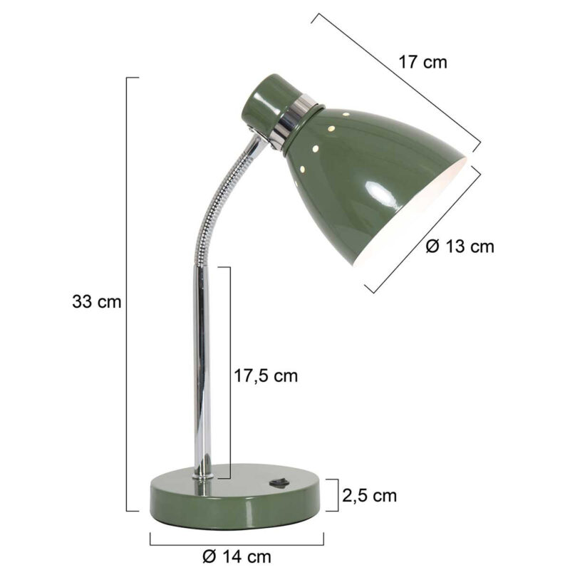 Tafellamp Spring 3391G Groen E27 fitting - Afbeelding 6