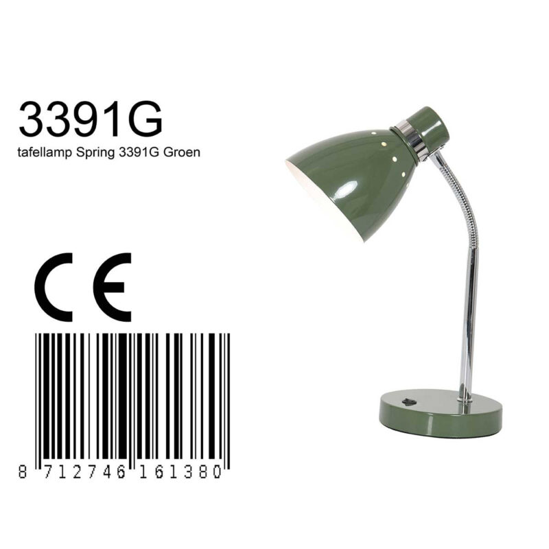 Tafellamp Spring 3391G Groen E27 fitting - Afbeelding 7