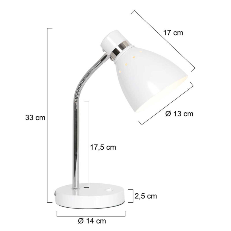 Tafellamp Spring 3391W Wit E27 fitting - Afbeelding 6