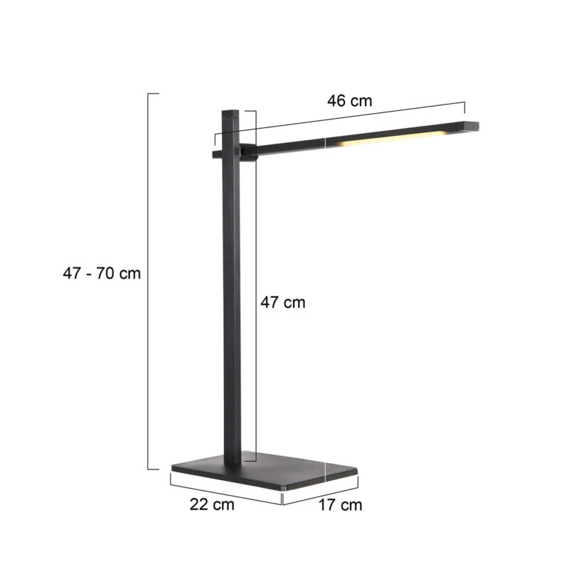 Tafellamp Stekk 2689ZW Zwart met 4 standen dimmer - Afbeelding 7