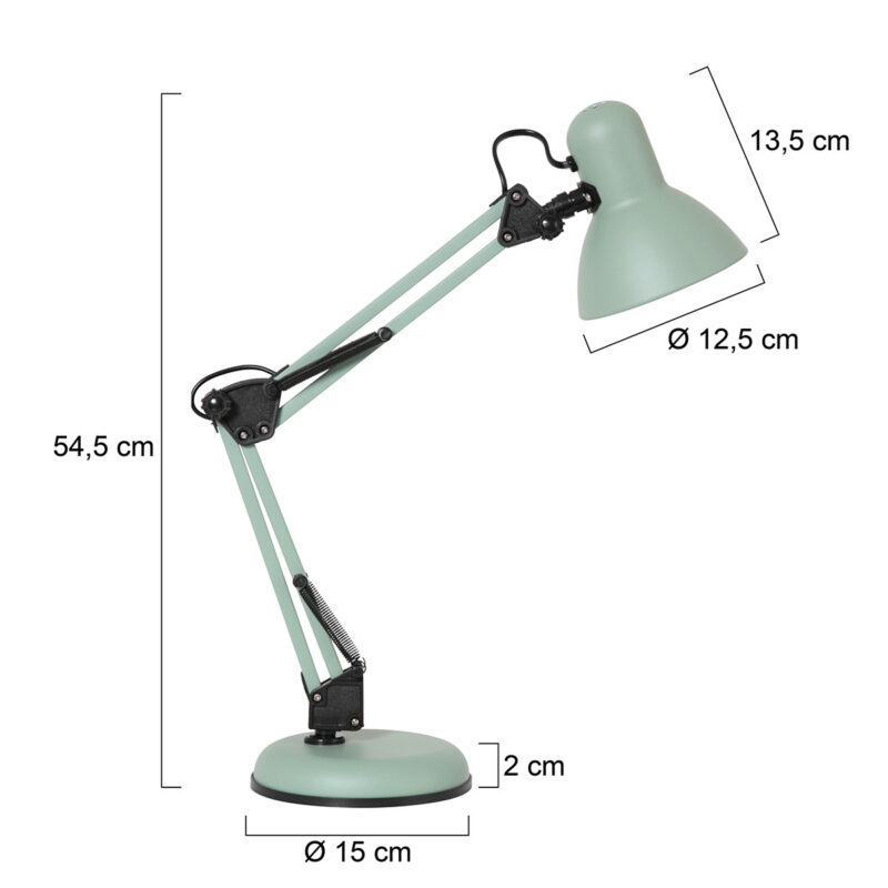 Tafellamp Study 3456G Groene bureau lamp - Afbeelding 7