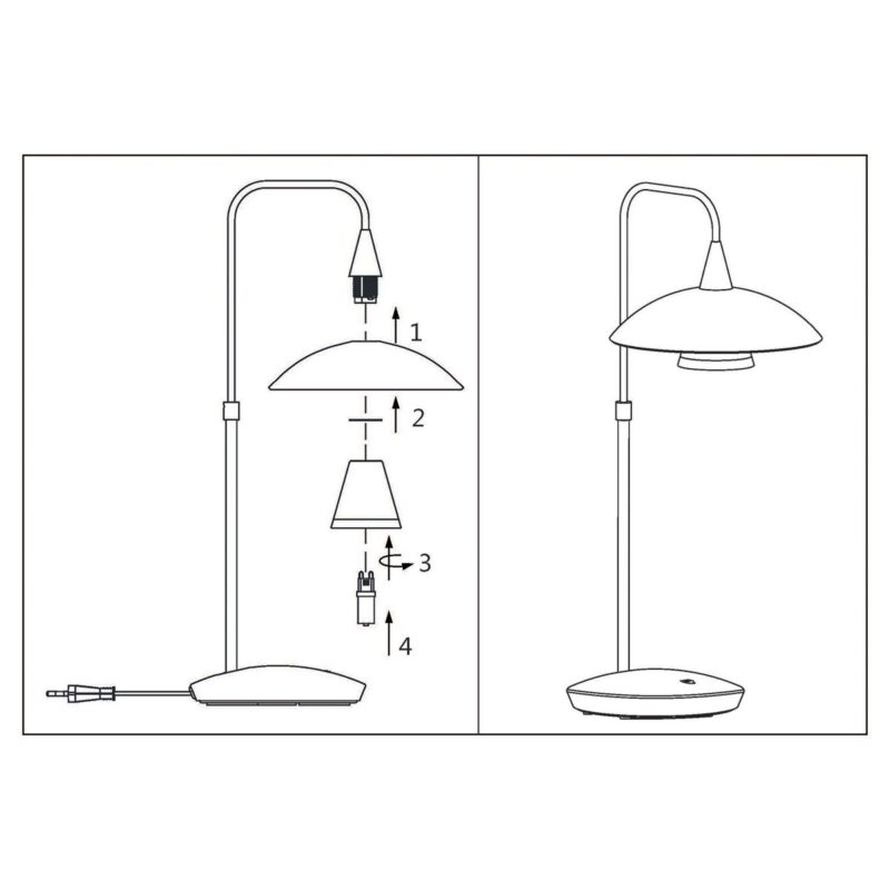 Tafellamp Tallerken 2657ST Staal - Afbeelding 9
