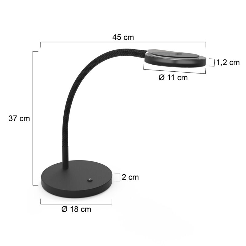 Tafellamp Turound 3374ZW Zwart - Afbeelding 3