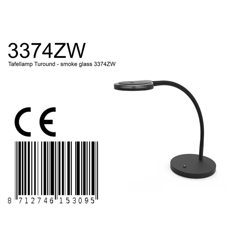 Tafellamp Turound 3374ZW Zwart - Afbeelding 7