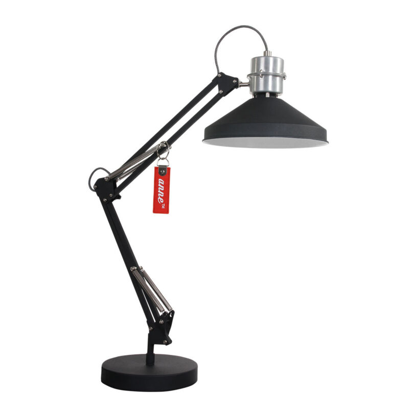 Tafellamp Zappa 7702ZW Zwart met schaararm en E14 fitting - Afbeelding 2