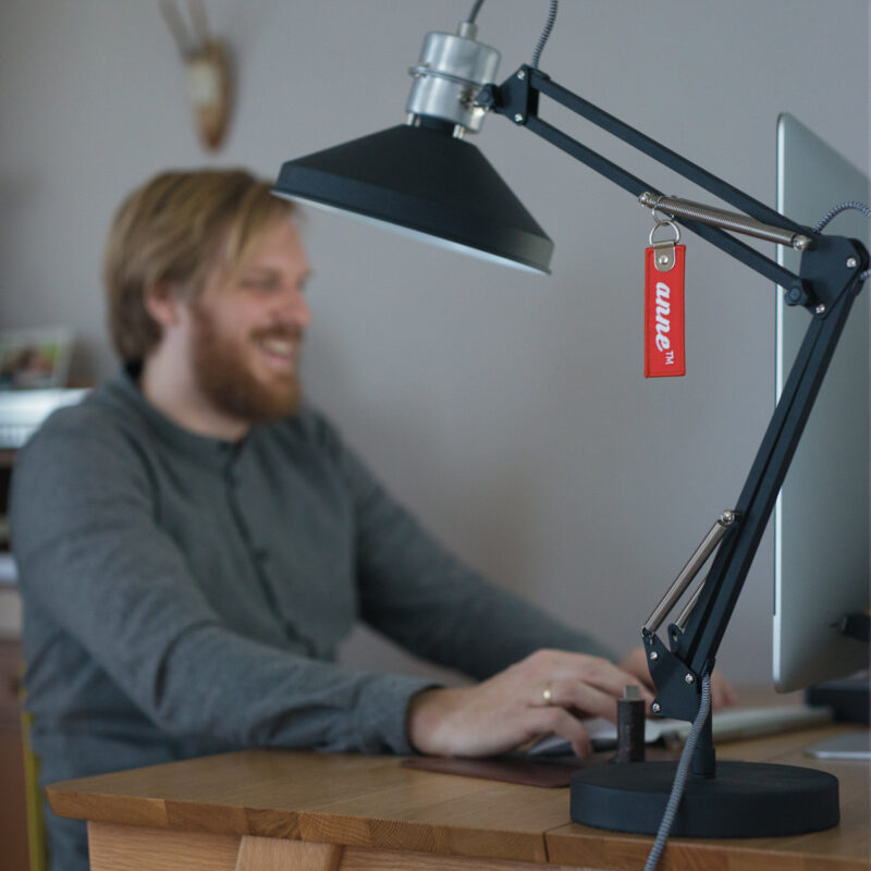 Tafellamp Zappa 7702ZW Zwart met schaararm en E14 fitting - Afbeelding 3