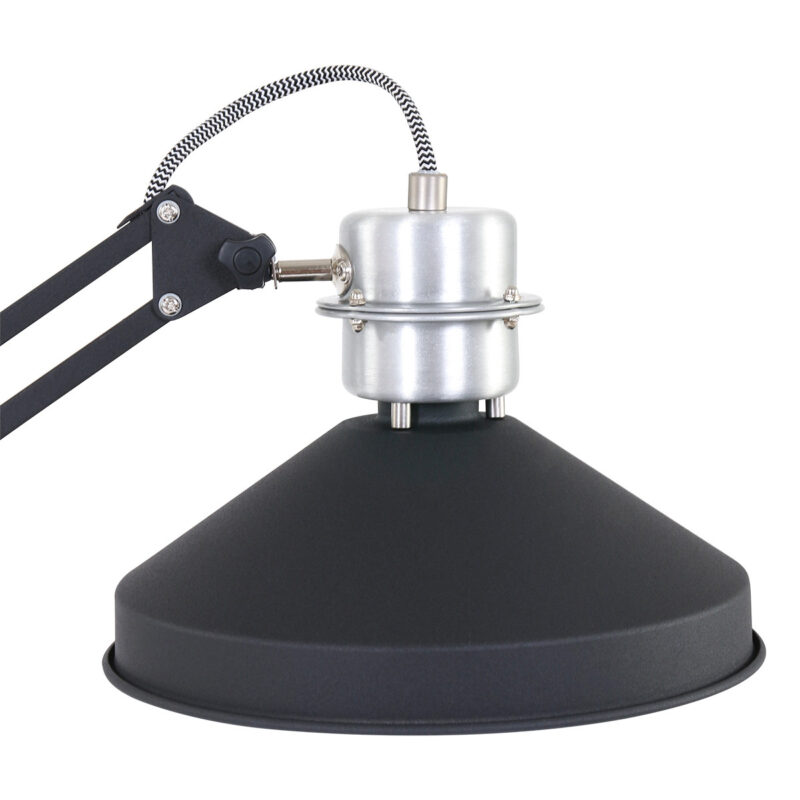 Tafellamp Zappa 7702ZW Zwart met schaararm en E14 fitting - Afbeelding 5