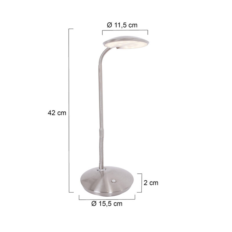 Tafellamp Zenith 1470ST Staal lichtkleur instelbaar - Afbeelding 8
