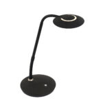 Karwei LED bureaulamp zwart, energiezuinige leeslamp met verstelbare kop, moderne design voor bureauruimte of nachtkastje.