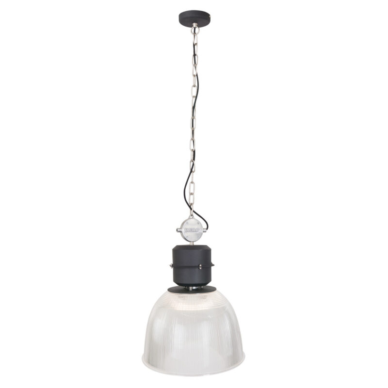Transparante met zwarte hanglamp Clearvoyant 7695ZW E27 fitting - Afbeelding 2