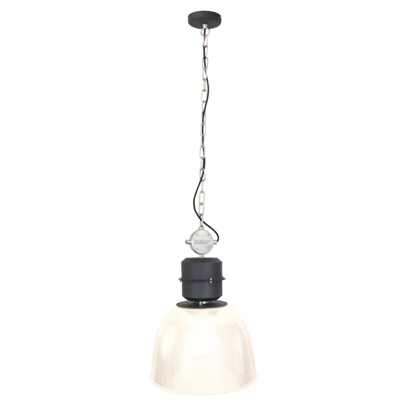 Transparante met zwarte hanglamp Clearvoyant 7695ZW E27 fitting - Afbeelding 10