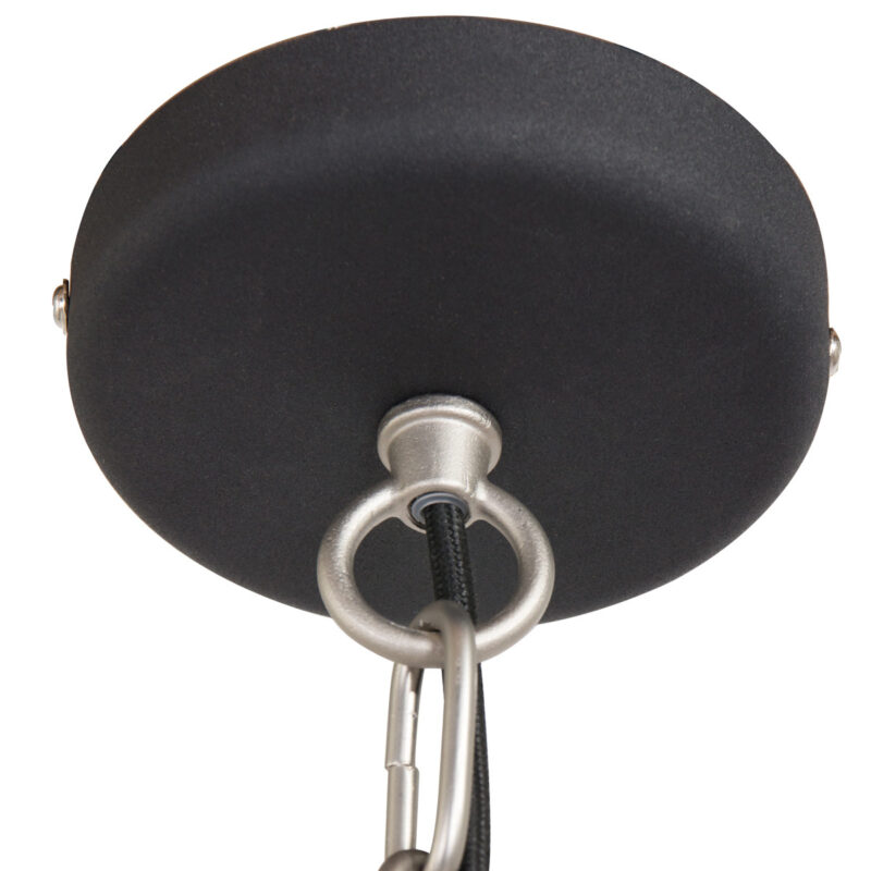 Transparante met zwarte hanglamp Clearvoyant 7695ZW E27 fitting - Afbeelding 5