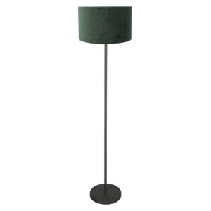 Vloerlamp 4445ZW – Noor zwart met groene velours kap Ø30cm