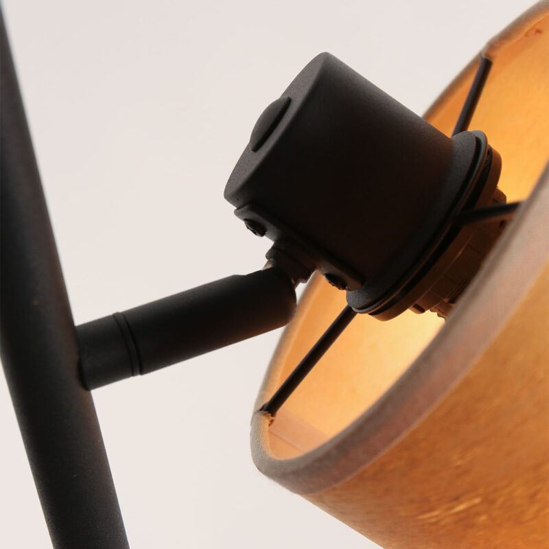 Vloerlamp Bambus 3670ZW Zwart 2 lichts met houten kapjes - Afbeelding 13