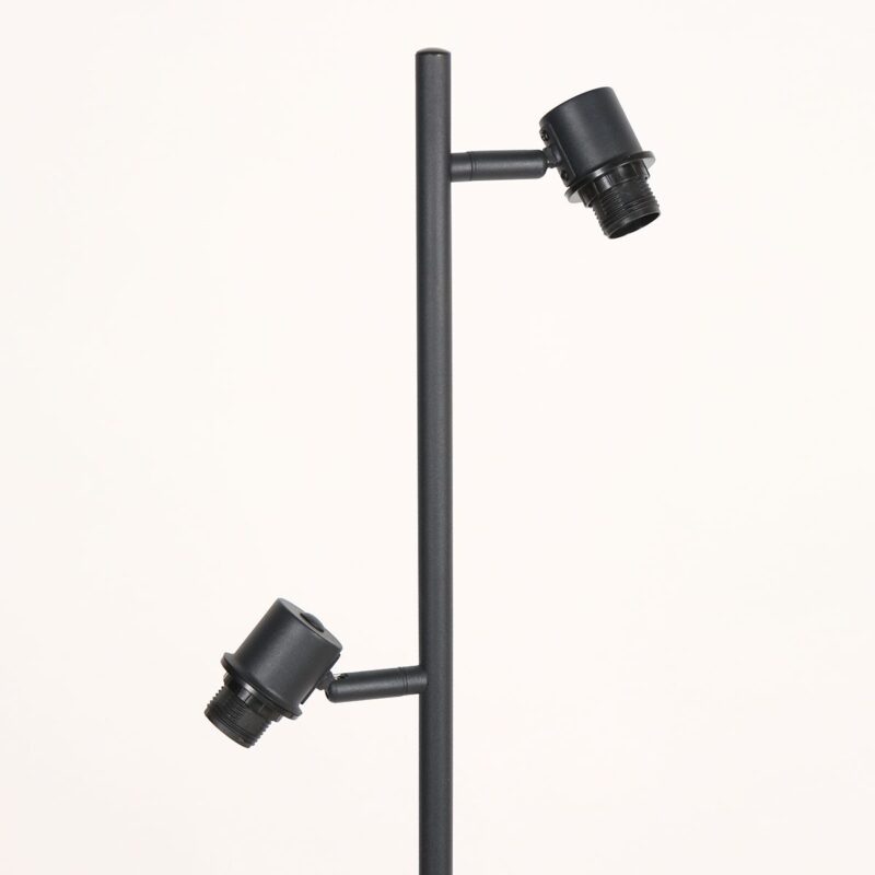 Vloerlamp Bambus 3670ZW Zwart 2 lichts met houten kapjes - Afbeelding 7