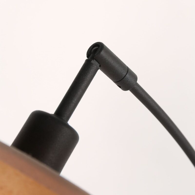 Vloerlamp Bambus 3671ZW Zwart 5 lichts met houten kapjes - Afbeelding 11