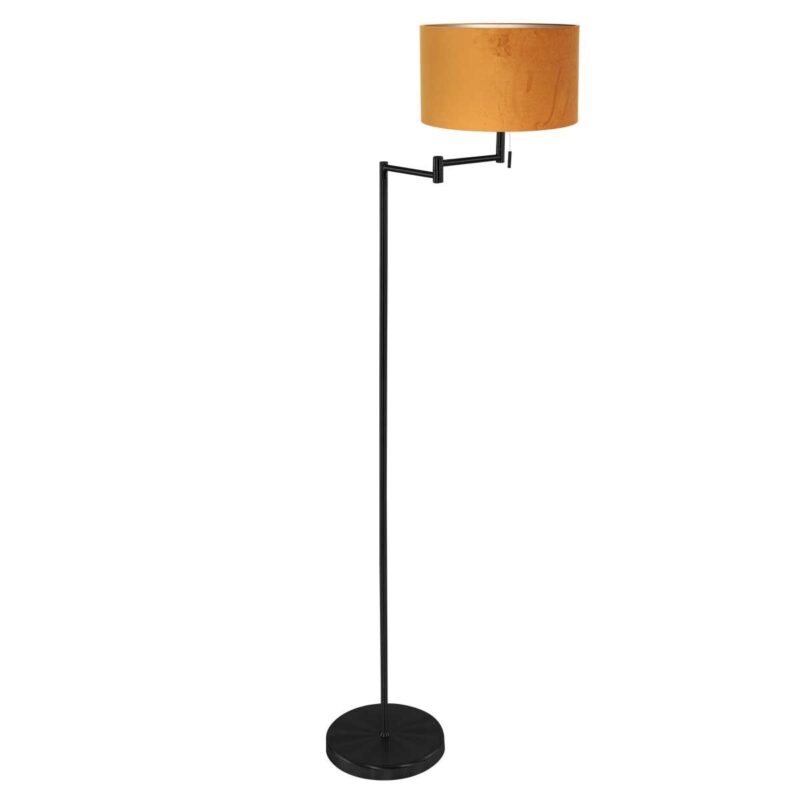Vloerlamp Bella 3887ZW met gele fluweelachtige lampenkap - Afbeelding 2