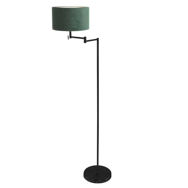 Vloerlamp Bella 3890ZW met groene fluweelachtige lampenkap Greenwave - Afbeelding 2