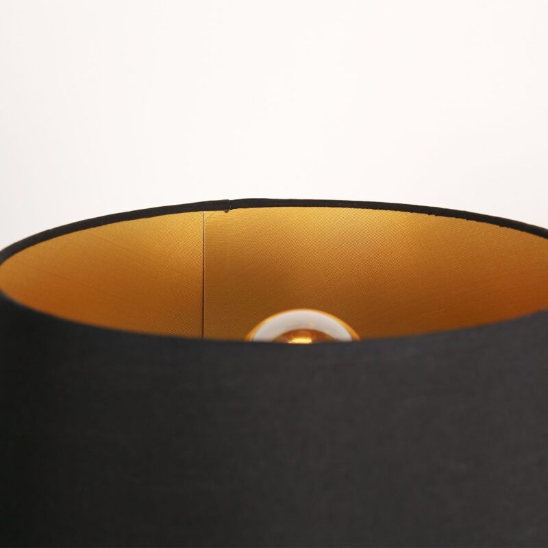 Vloerlamp Bella 5894ZW inclusief zwart linnen kap met gouden binnenkant - Afbeelding 10