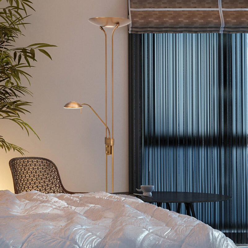 Vloerlamp Biron 7500BR Brons met twee dimmers 2700 Kelvin - Afbeelding 3