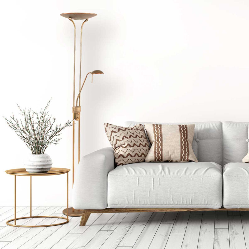 Vloerlamp Biron 7500BR Brons met twee dimmers 2700 Kelvin - Afbeelding 4