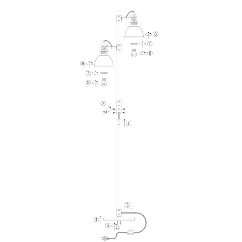 Vloerlamp Gearwood 2666GR Grijs – Stoer en Stijlvol Design - Afbeelding 9