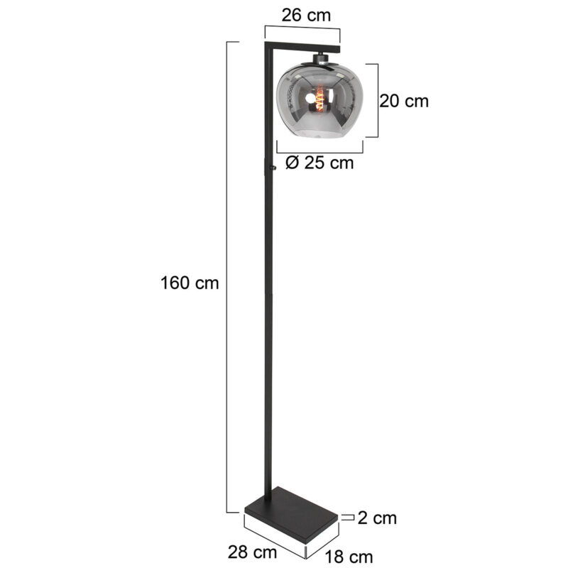 Vloerlamp Lotus 3650ZW met aan uit schakelaar - Afbeelding 6
