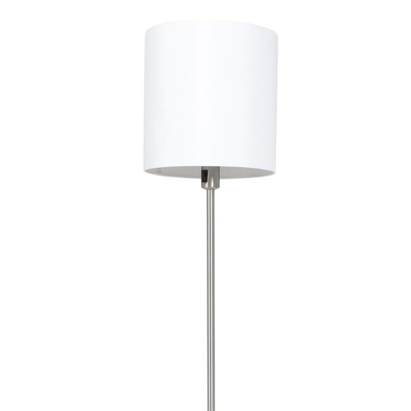 Vloerlamp Noor 1564ST Staal inclusief wit linnen kap - Afbeelding 4
