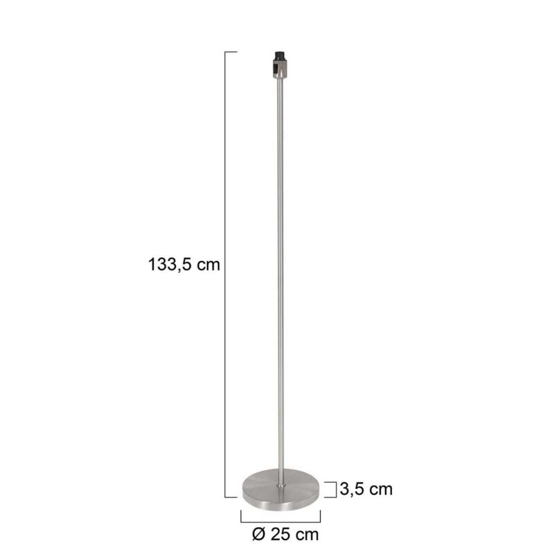Vloerlamp Noor 3403ST Staal zonder kap met E27 fitting - Afbeelding 6