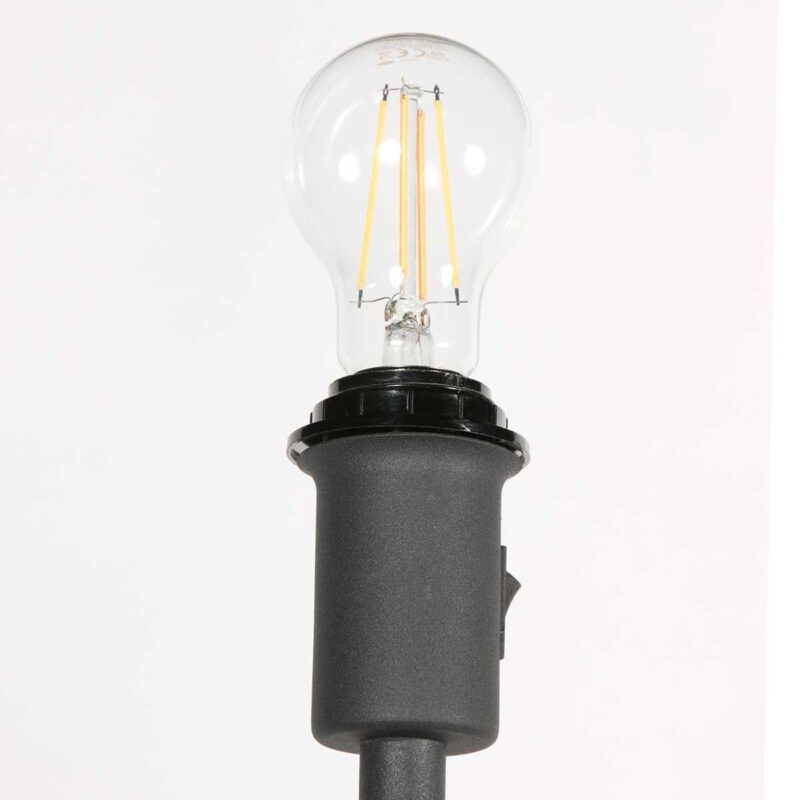 Vloerlamp Noor 3403ZW Zwart zonder kap met E27 fitting - Afbeelding 9