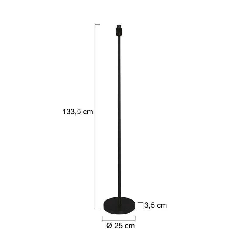 Vloerlamp Noor 3403ZW Zwart zonder kap met E27 fitting - Afbeelding 6