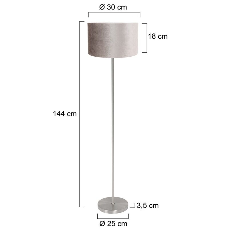 Vloerlamp Noor met grijze kap - Afbeelding 6