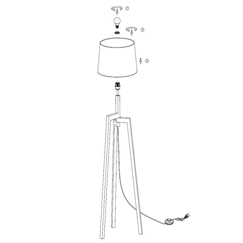 Vloerlamp Sabi 3408BE zonder kap - Afbeelding 8