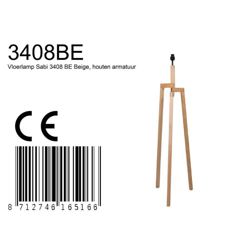 Vloerlamp Sabi 3408BE zonder kap - Afbeelding 7