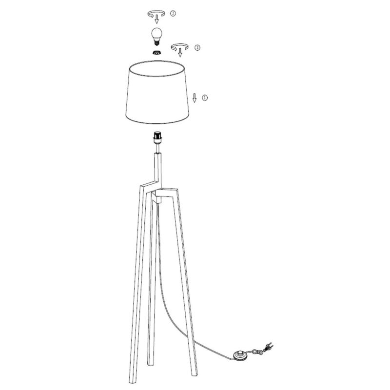 Vloerlamp Sabi 7661BE driepoot met E27 fitting - Afbeelding 10