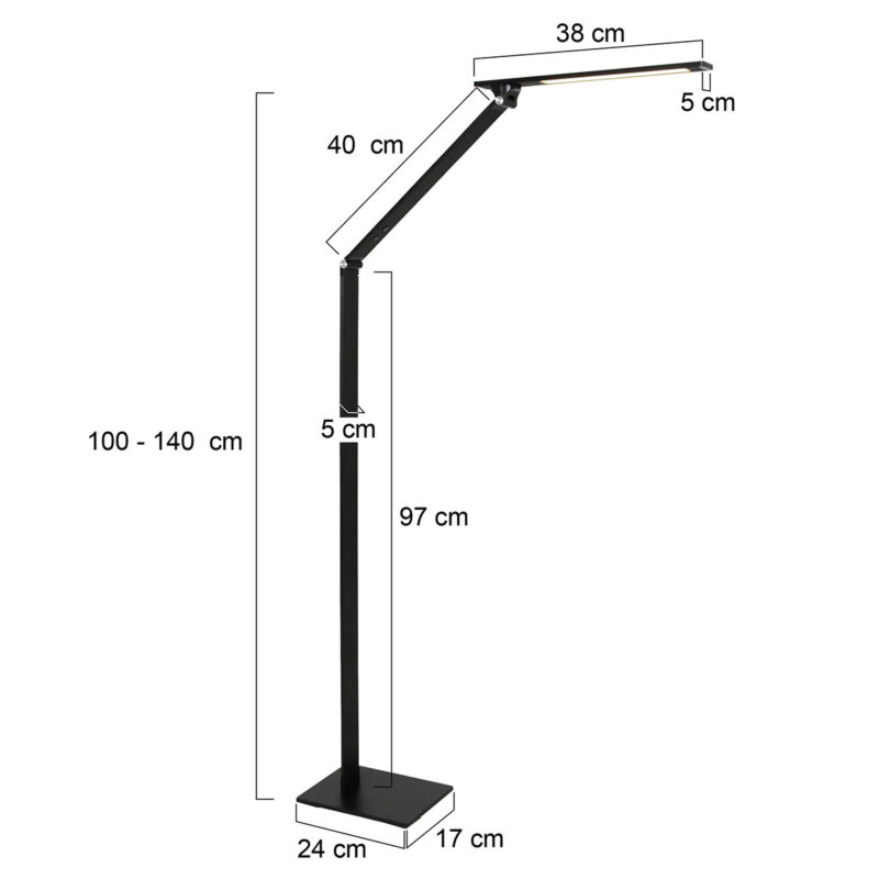 Vloerlamp Serenade 2685ZW Zwart, Lichtkleur instelbaar - Afbeelding 8