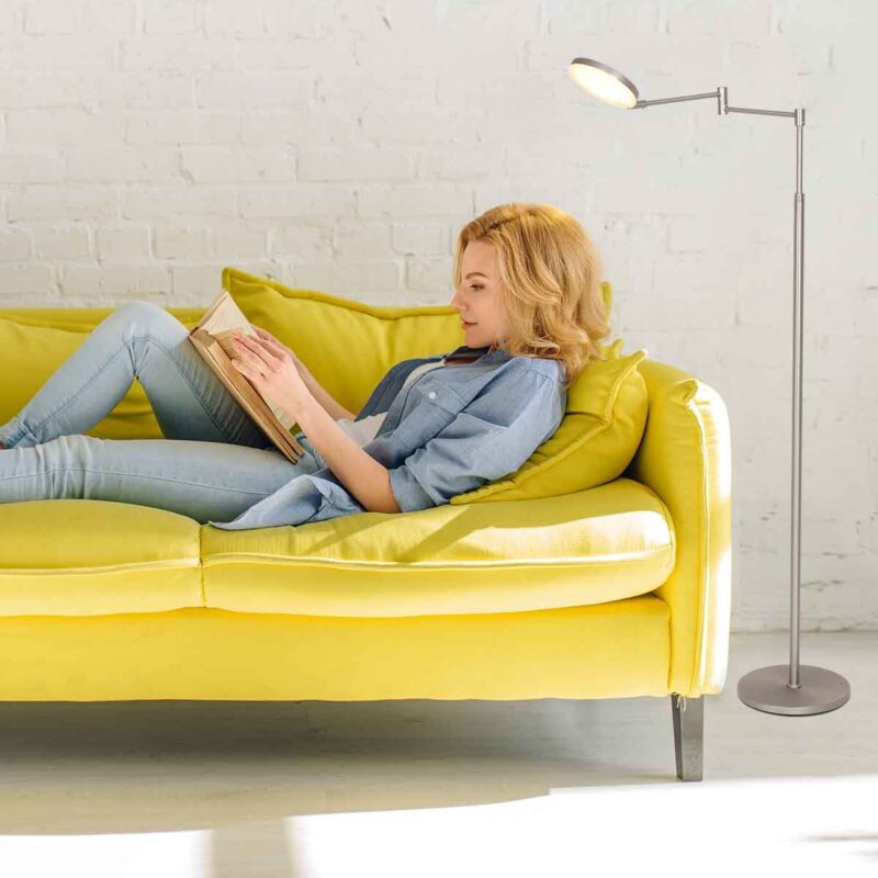 Vloerlamp Soleil accu 3515ST staal met zwenkarm - Afbeelding 3