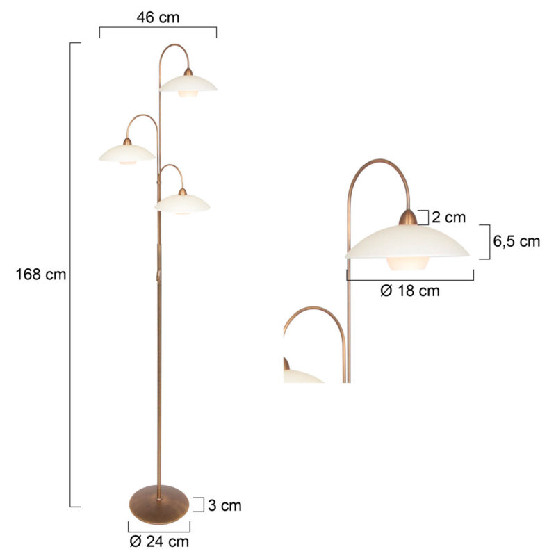 Vloerlamp Sovereign Classic 2744BR Brons dimbaar - Afbeelding 8