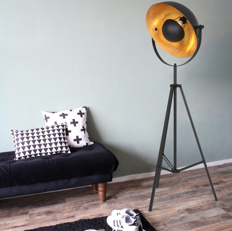 Vloerlamp Sunflower 3664ZW Zwart met E27 fitting - Afbeelding 3