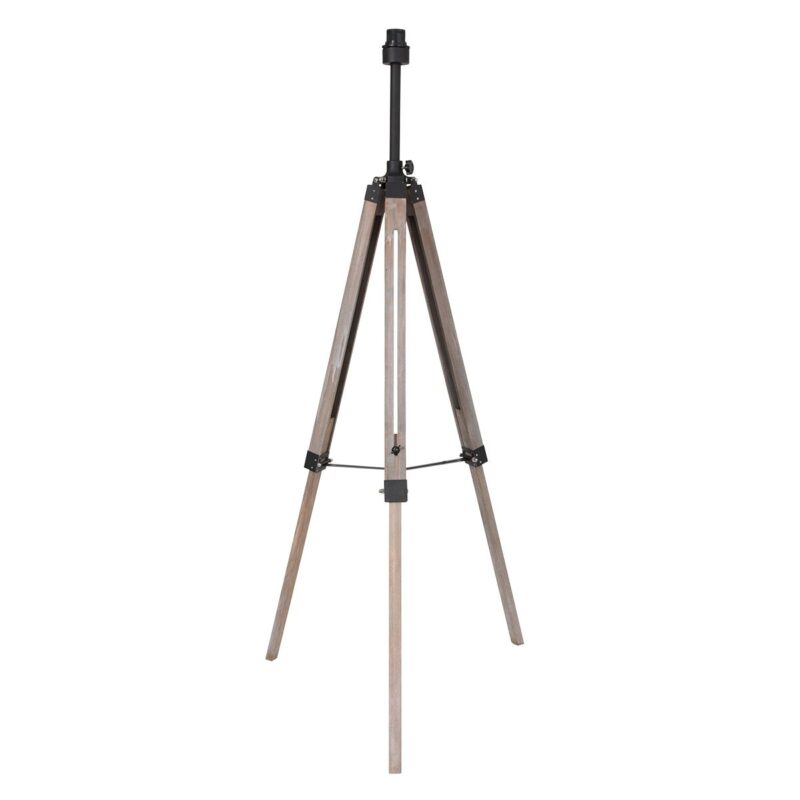 Vloerlamp Triek 4098ZW driepoot met een gevlochten bamboe kap - Afbeelding 8