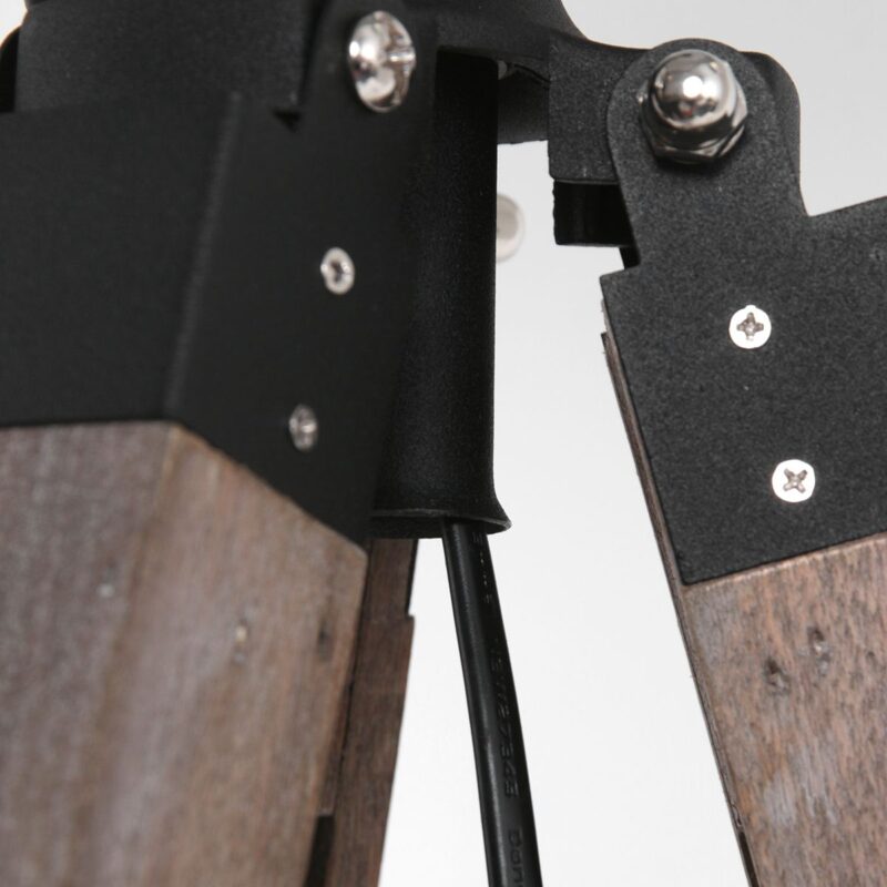 Vloerlamp Triek 4098ZW driepoot met een gevlochten bamboe kap - Afbeelding 9