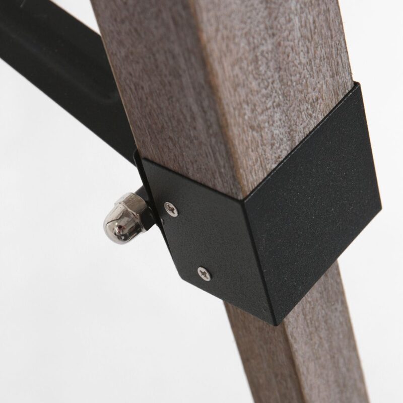 Vloerlamp Triek 4098ZW driepoot met een gevlochten bamboe kap - Afbeelding 10