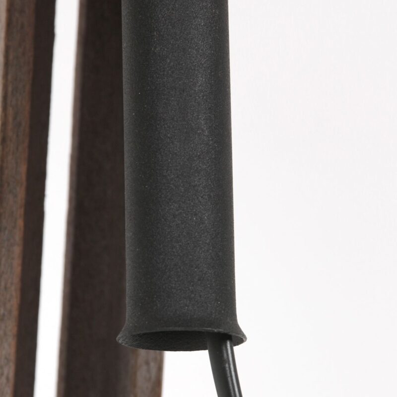 Vloerlamp Triek 4098ZW driepoot met een gevlochten bamboe kap - Afbeelding 12