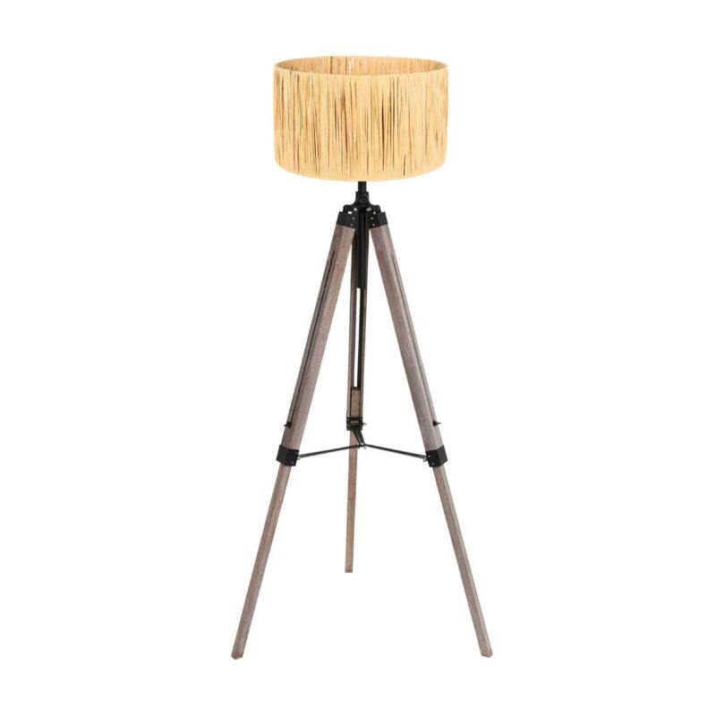 Vloerlamp Triek 4101ZW driepoot met een grass kap - Afbeelding 2