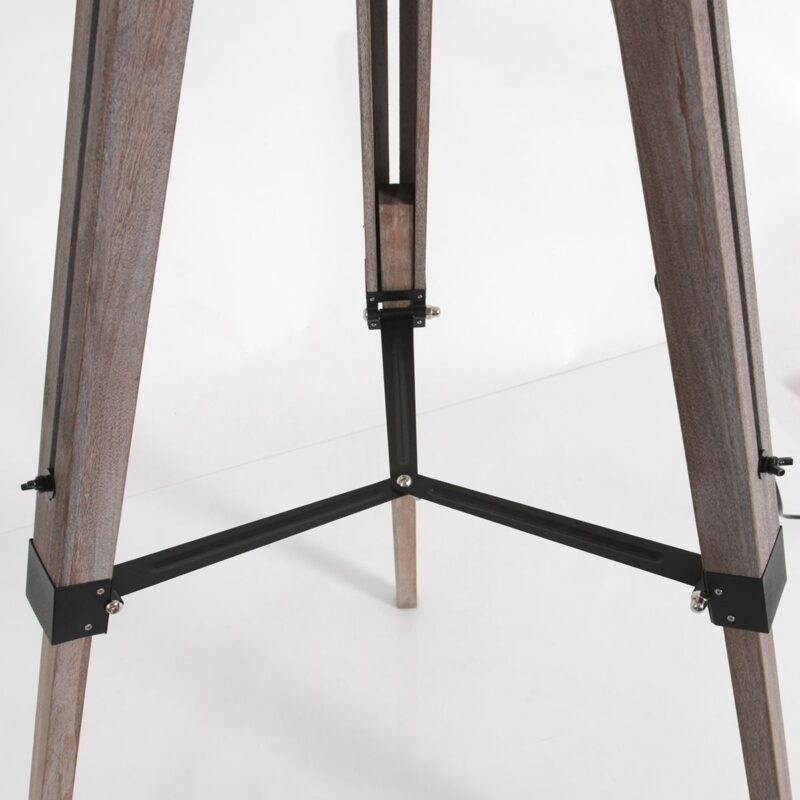 Vloerlamp Triek 4108ZW driepoot met een grof linnen blauwe kap - Afbeelding 10